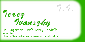 terez ivanszky business card